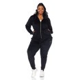 thumbnail image 1 of White Mark Women's Rhinestone 2 Piece Velour Tracksuit Set, 1 of 6