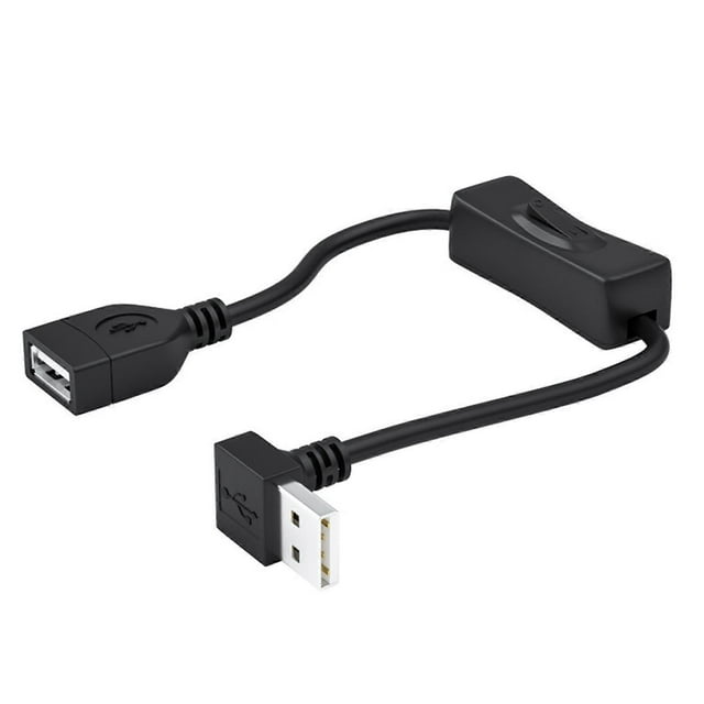 UP Angled 90 Degree USB 2.0 Male to Female Extension Cable With Switch ON OFF Extender for Computer Mobile Phone