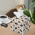 thumbnail image 2 of Yuyamidu Black Cat Square Tissue Box Holder Portable PU Leather Tissue Box Cover with Bottom Belt Easy to Install Toilet Paper Holder Halloween Decoration Gift for Friends, 2 of 8