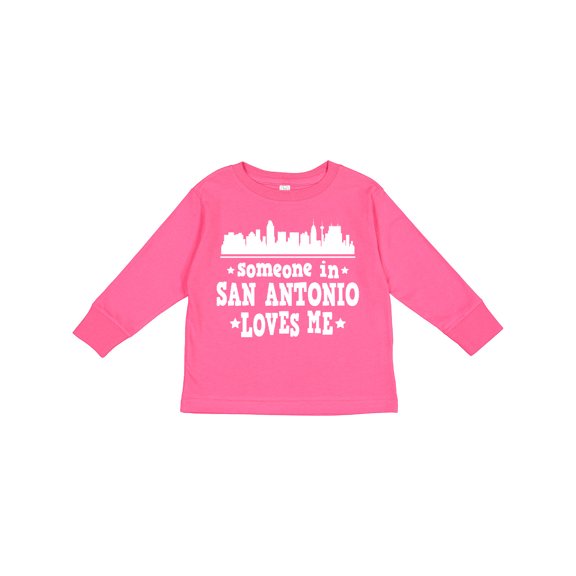 Inktastic Someone in San Antonio Loves Me Texas Boys or Girls Long Sleeve Toddler T-Shirt