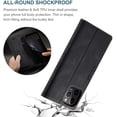 thumbnail image 6 of Case for iPhone 12/iPhone 12 Pro 6.1 inch, Retro Matte Protective Leather Case with RFID Blocking Viewing Stand  Closure TPU Shell Flip Cover - Black, 6 of 16