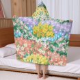 thumbnail image 5 of Pioneer Flower Floral Print Pattern Hooded Bath Towel，50"x30" for Ages 3 To 12 Kids, Quick Dry Lightweight Soft Microfiber Hood Beach Towel Cover Up for Kids, 5 of 7
