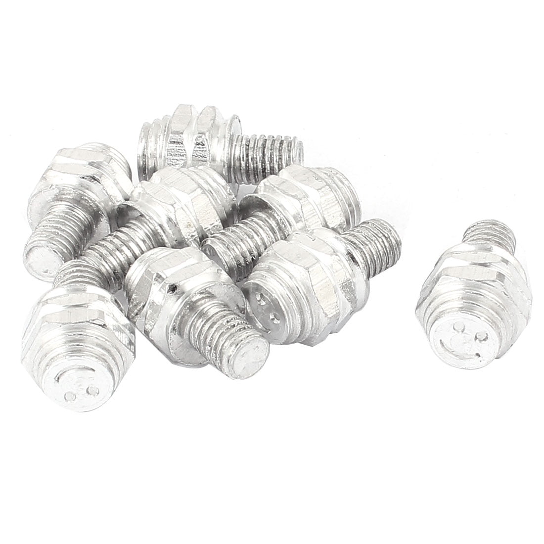 Car License Plate Bolt Screw Decoration Caps Silver Tone 8pcs