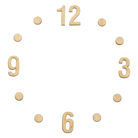 Uxcell Wooden Clock Numbers Kit, Clock Numbers Accessories for DIY Digital Clock Number Replacement Parts, Arabic numerals/Vertical dots