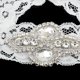thumbnail image 4 of Liga de encaje de flores con diamantes de imitación cristal BLESIY para bodas nupciales, 4 of 7
