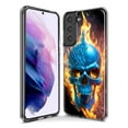 thumbnail image 3 of MUNDAZE Samsung Galaxy S9 Plus Blue Flaming Skull Burning Fire Double Layer Phone Case Cover, 3 of 5