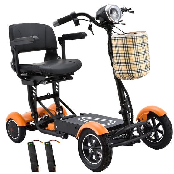 Bangeran Comfortable Long Distance Travel Scooter for Easy Mobility, Powerful Double Motors for Outdoor Riding (500W), Big Seat with Armrests