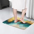 thumbnail image 4 of Teal and Gold Marble Abstract Waves Flannel Non Slip Door Rugs,Washable Door Mats Indoor,Decorative Door Mats,Dirt-Resistant and Absorbent Doormat for Entrance,Bedroom,Kitchen,Bathroom,23.5"x16", 4 of 5