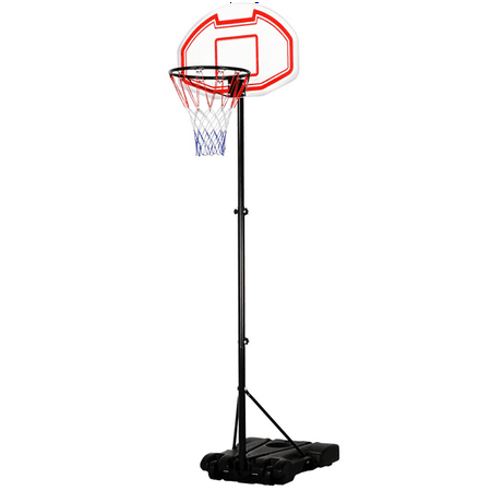 Flanged Hoop - Height Adjustable Basketball Hoop System Portable Kids Junior Goal Stand 29 Inch Backboard W/ Wheels