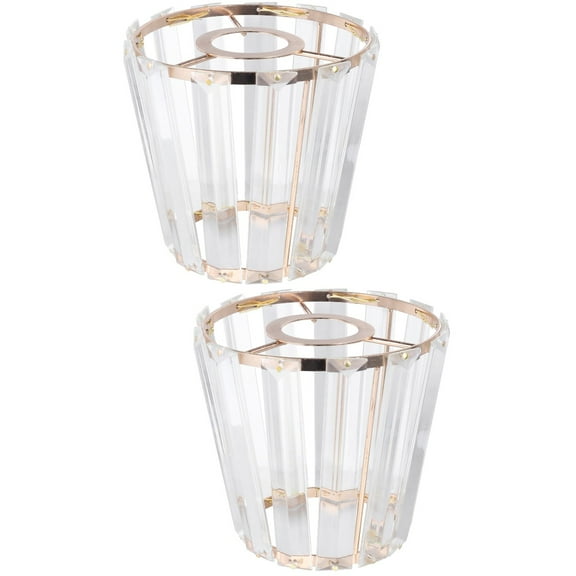Set of 2 Lampshades Crystal Lampshade Wall Light Shade 11.5X11.5X8.5CM Golden