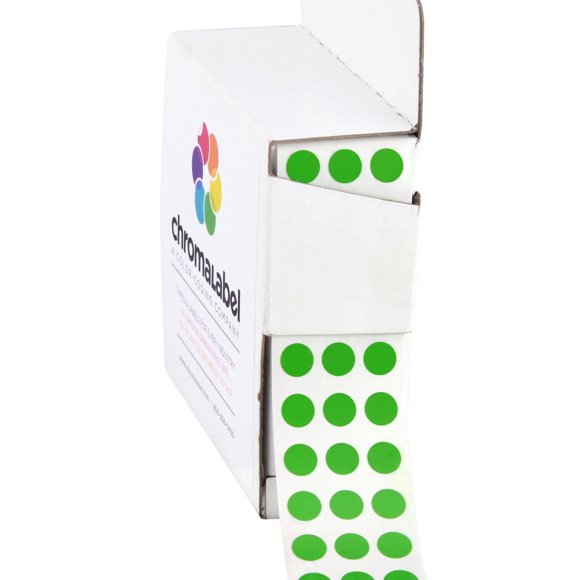 Chromalabel Pegatinas Adhesivas De Puntos Con Codificación De Colores, Color Verde, De 0,25 Pulgadas, Ideales Para Fijar Precios, Suministros De Oficina, Profesores, Viene Con Un Práctico Dispensador,