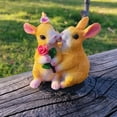 thumbnail image 4 of Cute Couple Rabbits Ornament, Garden Courtyard Decoration, Bonsai Scenery, Valentine's Day Easter Gift, Size: 4.06x4.06x2.09 inches, 4 of 8