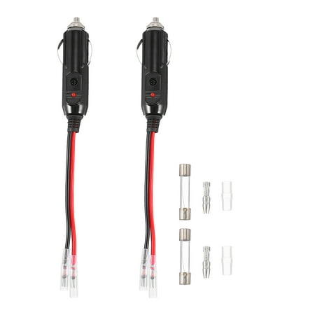 

NUOLUX 2Pcs 12V Fused Cigarette Lighter Male Plug Replacement Cigarette Lighter Plug