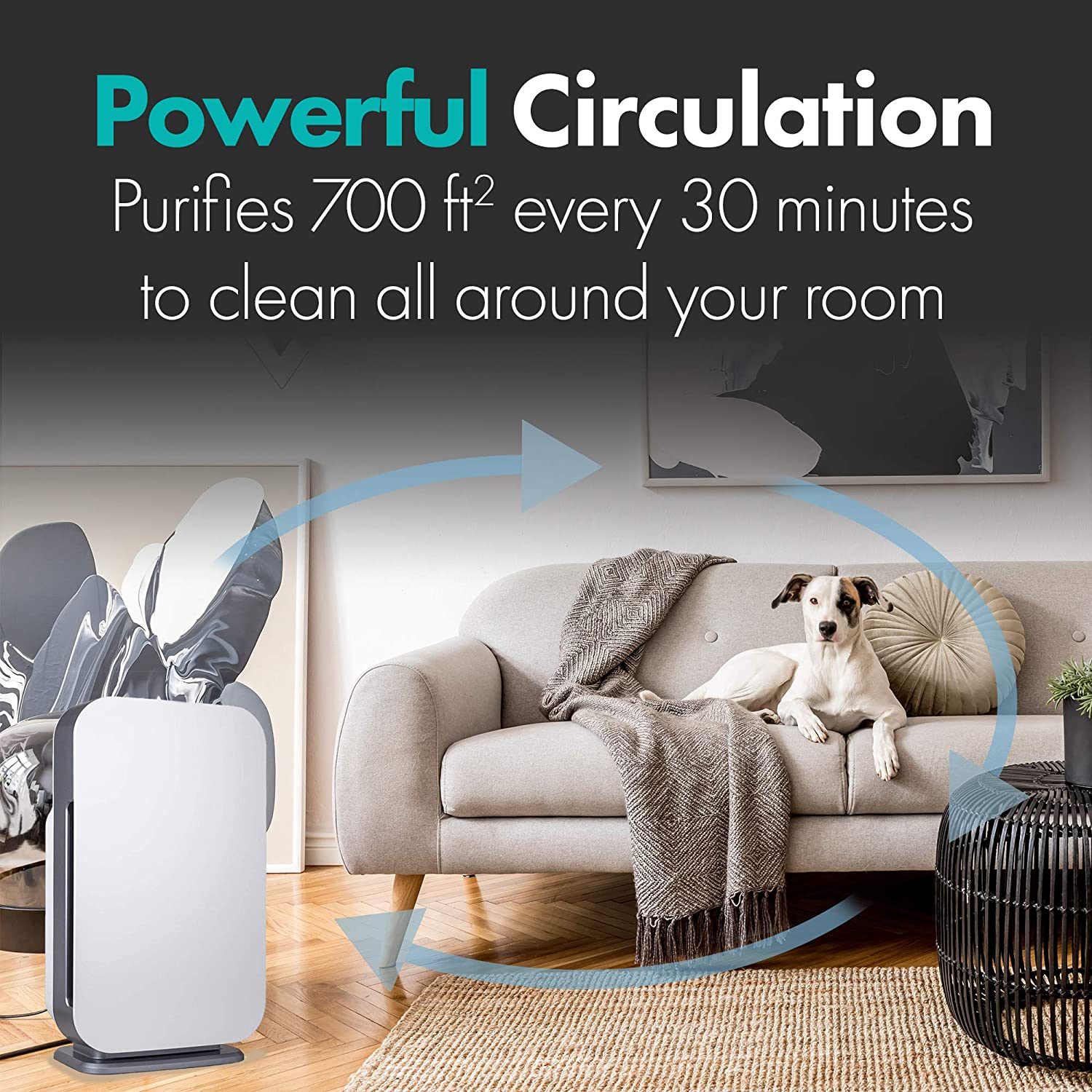 Alen BreatheSmart FLEX Air Purifier with Fresh, True HEPA Filter, for Allergens, Dust, Mold, Germs and Household Odors - 700 SqFt - White - image 7 of 9