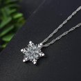 thumbnail image 2 of Snowflake Necklace Women Pendant Inlaid Rhinestone Clavicle Chain (Light Blue, 1pc), 2 of 4