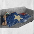 thumbnail image 6 of Texas Star Soft Flannel Fleece Throw Blanket, Grunge Flag Illustration Lone Item Retro Independence Sign, Cozy Plush for Indoor and Outdoor Use, 60" x 80", Vermilion Navy Blue, by Ambesonne, 6 of 6