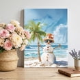 thumbnail image 2 of Canvas Wall Art, Coastal Christmas Framed Canvas Prints for Kitchen Bedroom, Xmas Snowman Beach Nautical Small Gallery Wrapped Wall Decor for Home Office, Gifts, 8"x12" Ship Next Day, 2 of 9