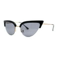 thumbnail image 3 of Womens Half Rim Cat Eye Gothic Sunglasses Gold Black, 3 of 4