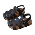 thumbnail image 6 of KPOPLK Girls Sandals Flower Girl Dress Shoes Closed Toe Fisherman Flat Sandals Princess Party Shoes for Little Big Kids(Black,13), 6 of 8