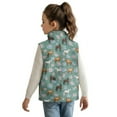 thumbnail image 2 of Xoenoiee Horse Floral Print Girls Vest Kids Sleeveless Lightweight Jacket Winter Warm Zipper Vest Outdoor Outerwear with Side Pockets, 5-6 Years, 2 of 7