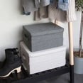 thumbnail image 3 of Bigso Soft Foldable Polyester Storage Box with Lid | Medium | Grey, 3 of 11