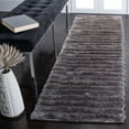 thumbnail image 3 of SAFAVIEH Cory Striped Plush Shag Runner Rug, Silver, 2'3" x 8', 3 of 4