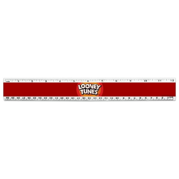 Looney Tunes Logo 12 Inch Standard and Metric Plastic Ruler
