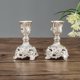 thumbnail image 4 of Paquete de 2 candelabros de metal candelabros de boda decoración del hogar plata L, 4 of 5