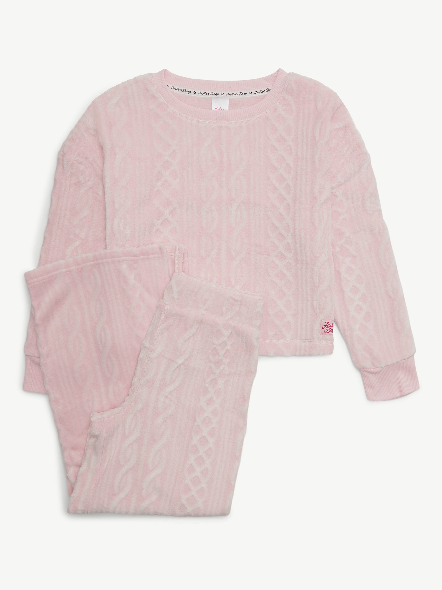 Justice Girls Long Sleeve Sleep Top and Flared Sleep Pants, 2-Piece, Sizes 4-18