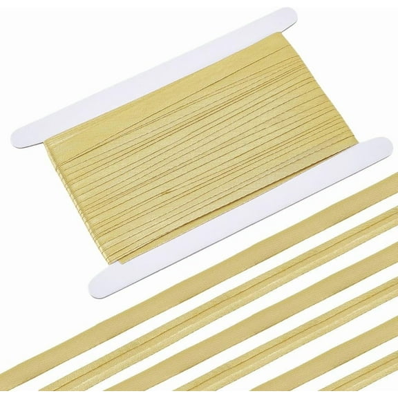 27.34 Yards Single Fold Bias Tape 0.6Inch Wide Gold Bias Binding Tape Hemming Tape