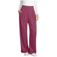 thumbnail image 2 of HongQid Wide Leg Pants for Women Loose Yoga Pants with Pockets Petite/Regular/Tall Stretch Casual Lounge Pants, 2 of 5