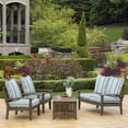 thumbnail image 4 of ARDEN Outdoor Deep Seat Cushion Set, 22 in x 24 in, Weather-Proof, Rain-Proof, Fade Resistant Patio Cushion French Blue Linen Stripe, 4 of 9