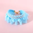 thumbnail image 1 of Collar de encaje para mascotas, colores brillantes, ajustable, estilo chinoiserie, para gatos pequeños, perros, azul, talla S, 20-25 cm (7,9-9,8 pulgadas), 1 of 5