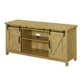 thumbnail image 3 of Convenience Concepts Blake Barn Door TV Stand with Shelves and Sliding Cabinets for TVs up to 60 Inches, English Oak, 3 of 7