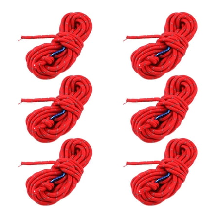 

LC LICTOP 6Pcs Windproof Reflective Rope for Tent Camping Outdoor Activity with Aluminium Alloy Rope Buckle Red
