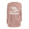 thumbnail image 4 of Darzheoy Womens Tops Solid Color Printed Fashion Versatile Pullover Sweatshirts Round Neck Fall Winter Plus Size Pocket Plush Thickened Thermal Loose Blouses, 4 of 4