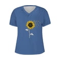 thumbnail image 4 of Camisetas de Manga Corta para las Mujeres, Impresión de Cuello en V Camiseta Casual Top Hecho de 95% Poliéster 5% Spandex para el Uso Diario de Primavera Verano, Camisetas para las Mujeres Casual, 4 of 4