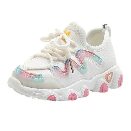 Baby Girl Shoes Winter Warm Lace Up Soft Leather Sneakers For Girls Beige 5.5 Years-6 Years