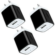 AILKIN Wall Charger Block,USB Charger Adapter,5V/1A/3Pack Wall Charger Block Fast Charging Station Power Base Charger Block Plug Brick for iPhone Wall Charger
