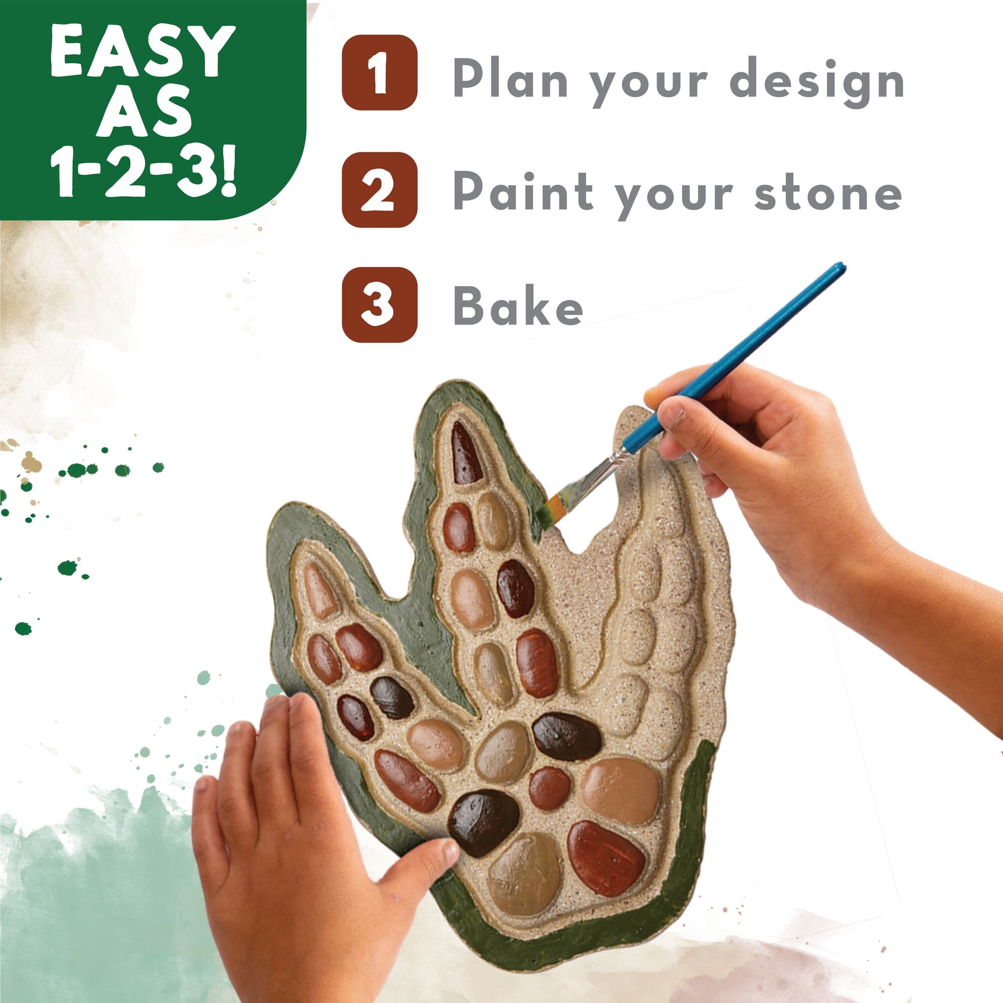 MindWare 8.5 inch x 10 inch Paint Your Own Stepping Stone Dinosaur Footprint, Multicolour