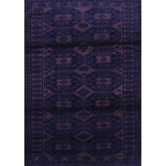 Ahgly Company Machine Washable Indoor Rectangle Persian Blue Traditional Area Rugs, 3' x 5'