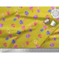 thumbnail image 2 of Soimoi Soie Tissu Dot, Feuilles & Pervenche Imprimé Floral par Yard 42 Pouces de Large, 2 of 3
