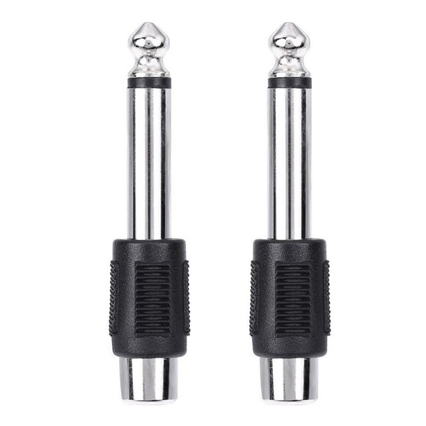 4 Conectores Adaptadores Audio Mono RCA/AV A 6 35 Mm 1/4 Pulgadas