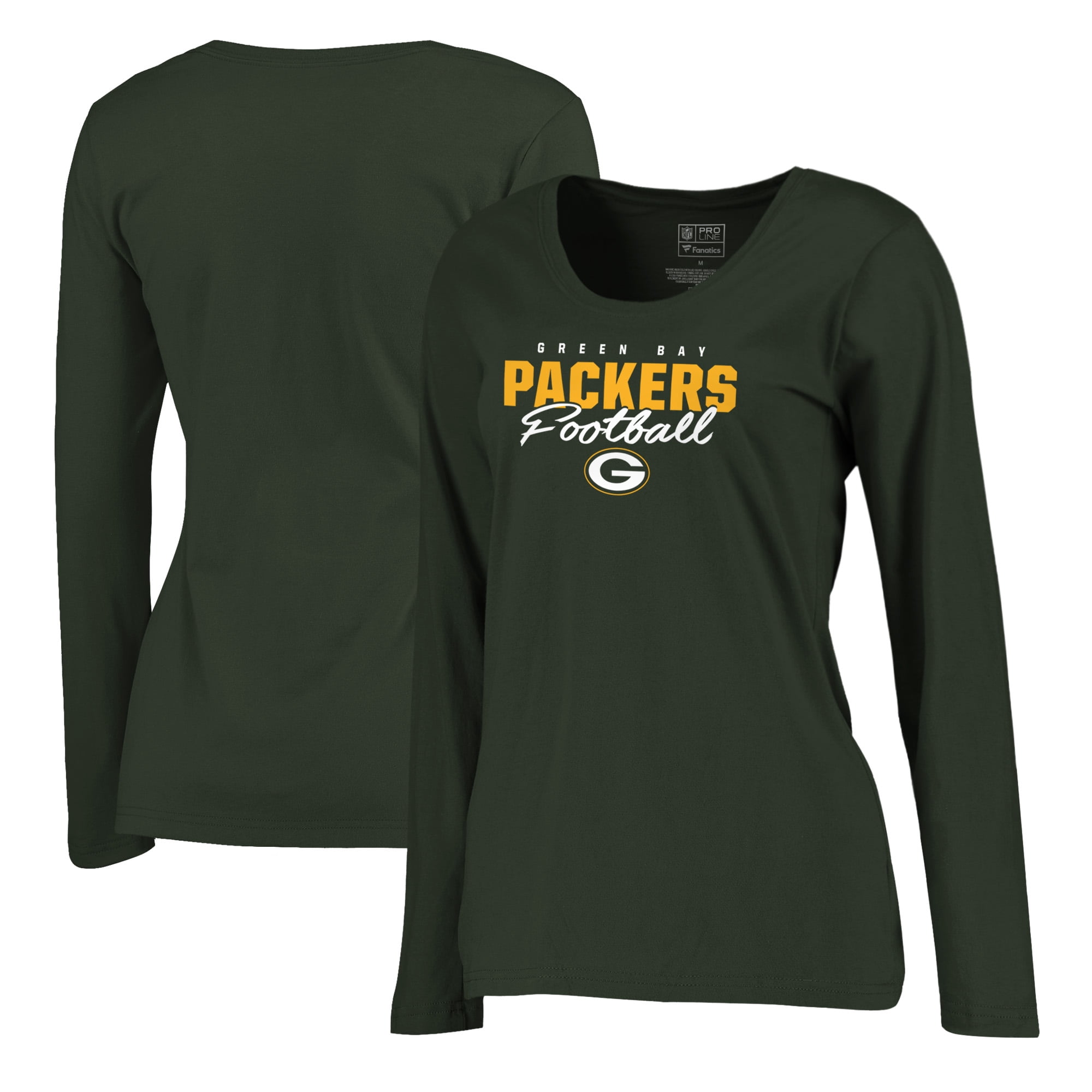 women's green bay packers long sleeve shirts