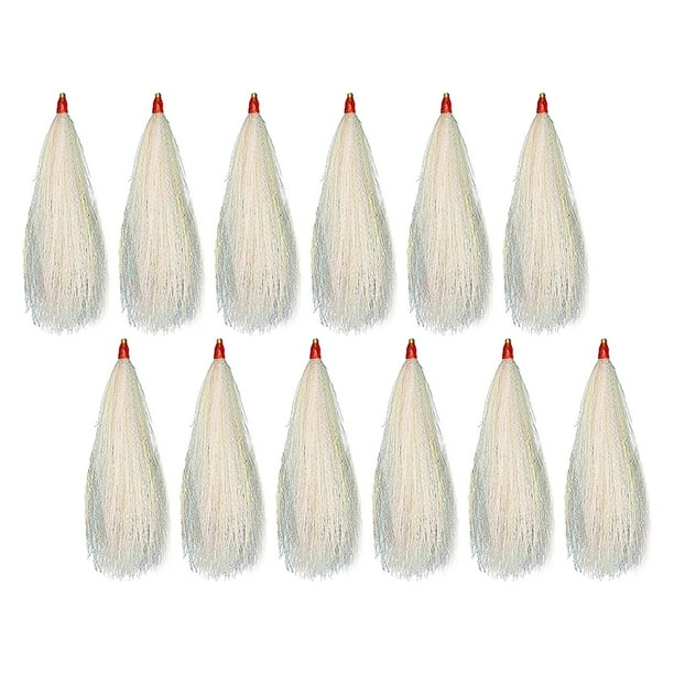 12 piezas de pesca Bucktail Hair Teaser ligero hecho a mano suministros enchufe para río