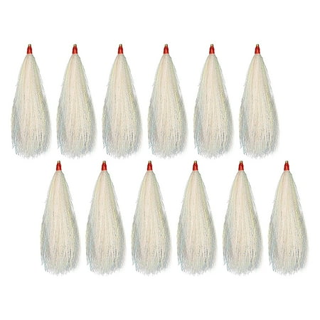 GARENDE 12 Pieces Fishing Bucktail Teasers for Seabass Slide Tube Rig Saltwater Plug White