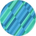 thumbnail image 1 of Ahgly Company Indoor Round Patterned Bright Turquoise Blue Area Rugs, 8' Round, 1 of 6