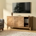 thumbnail image 5 of Tina's Home 4 Doors Storage Credenza and Sideboard Buffet Cabinet with Adjustable Shelves Solid Wood Legs Natural, 5 of 8