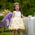 thumbnail image 5 of Sngxgn Girl's Dresses Button up Long Sleeve Casual Sundress A-line Dress(Yellow,5Y), 5 of 9