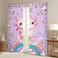 thumbnail image 2 of Erosebridal Cartoon Animal Axolotl Curtains for Living Room,Rainbow Stars Print Blackout Curtains Set of 2(42x63),Glitter Print Curtains and Drapes(42x63),Super Cozy Room Decorative, 2 of 6